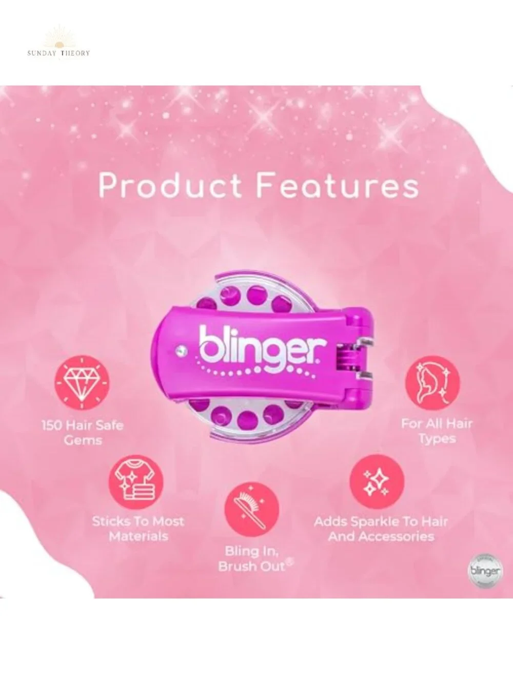 Bedazzler Hair Gem Stamper Kit with 225 Gems for Girls, Purple Velvet, Brush Out